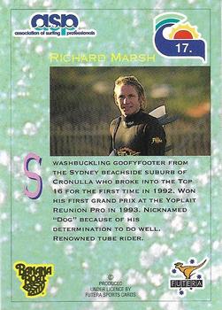 1993 Futera Hot Surf #17 Richard Marsh Back